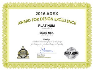 ADEX Awards-2015 Certificate - Segis-USA-Platinum-Derby